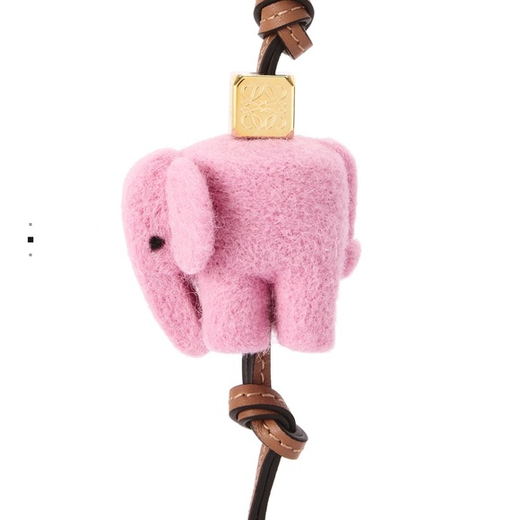 Loewe Accessories - Loewe Elephant 🐘 Charm in Felt and Calfskin